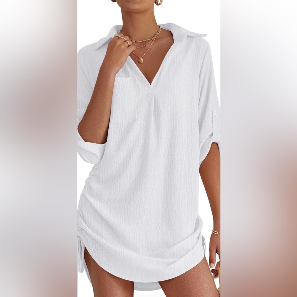 Elegant White Women's Swim Cover-Up